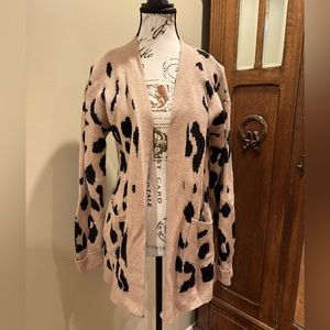 Leopard Print Cardigan, Pockets